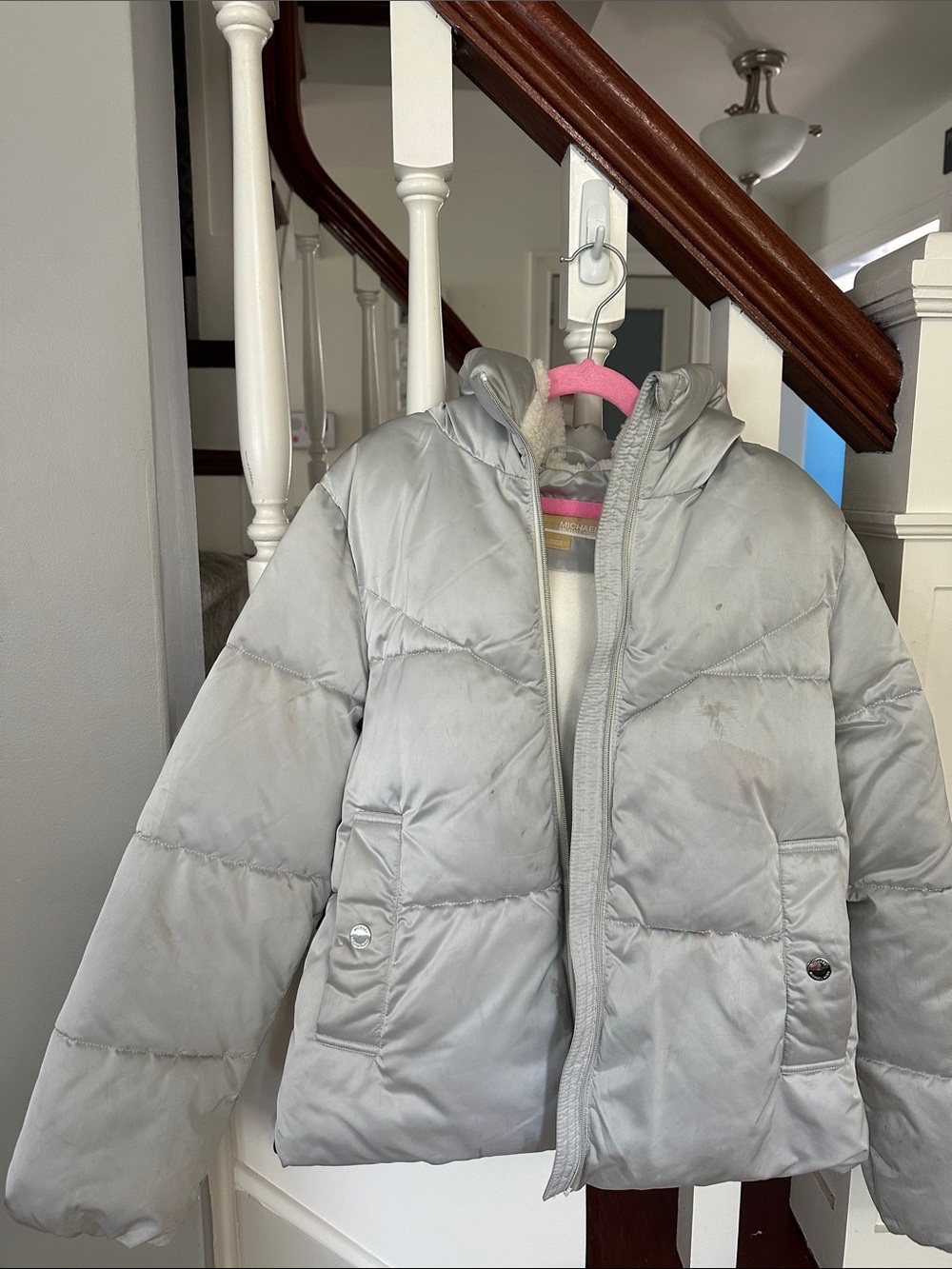 Michael Kors Silver Gray Puffer Jacket for Kids